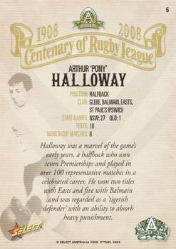 2008 NRL Centenary #6 Pony Halloway Back